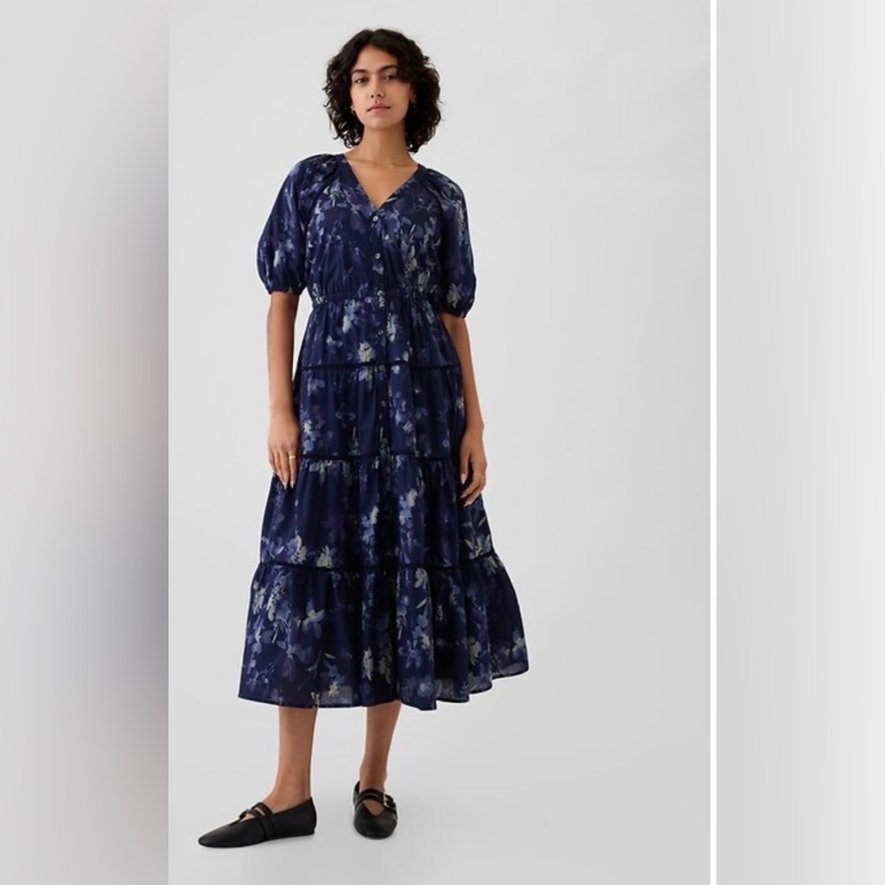 GAP Floral dress - blue small petite